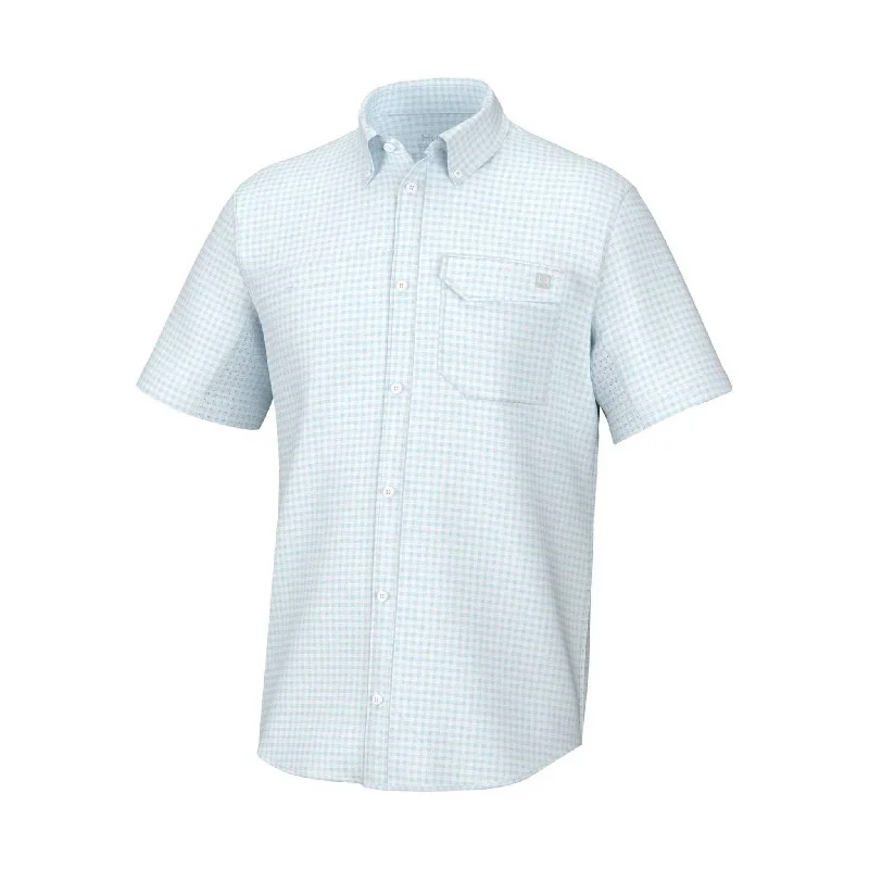 Punk Short Sleeve TopsHuk Men's Tide Point Break Short Sleeve Minicheck - Crystal Blue Punk Short Sleeve TopsHuk Men's Tide Point Break Short Sleeve Minicheck - Crystal Blue