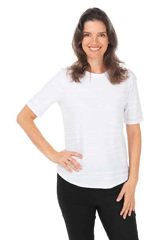 Textured Elbow Sleeve Tee