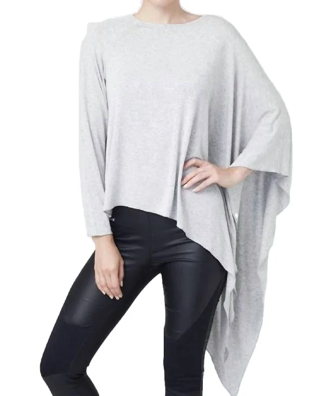 Asymmetrical Tunic Top In Gray