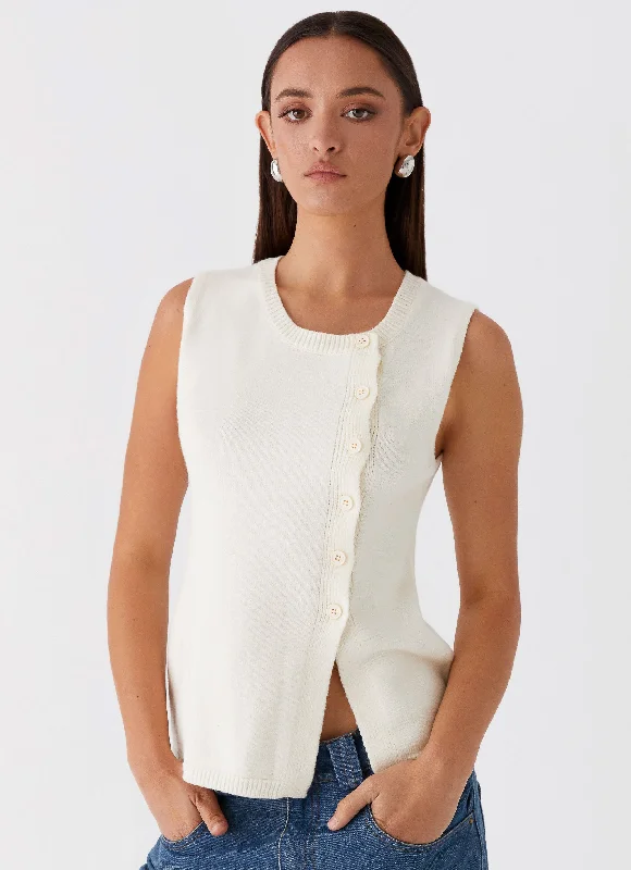 Carey Vest Top - White