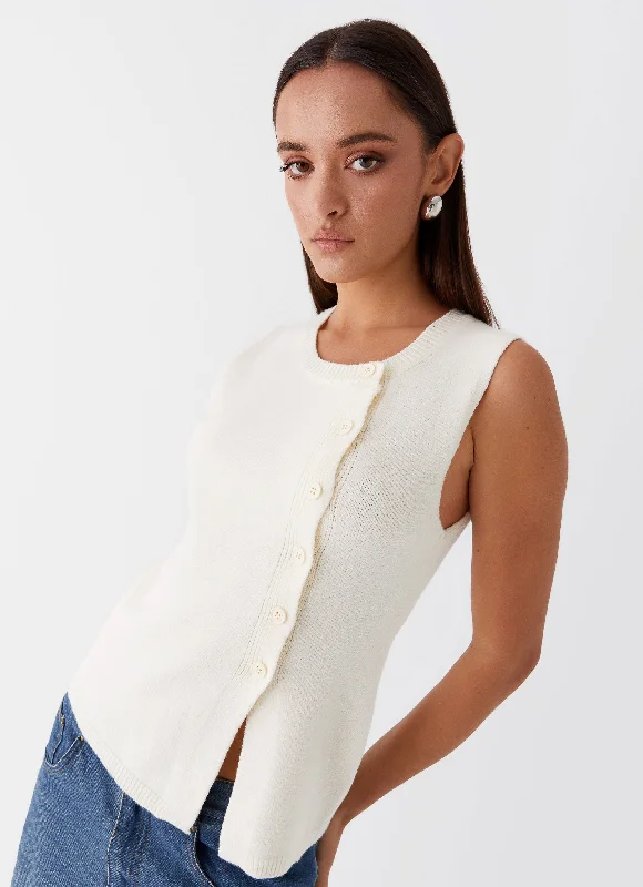 Carey Vest Top - White