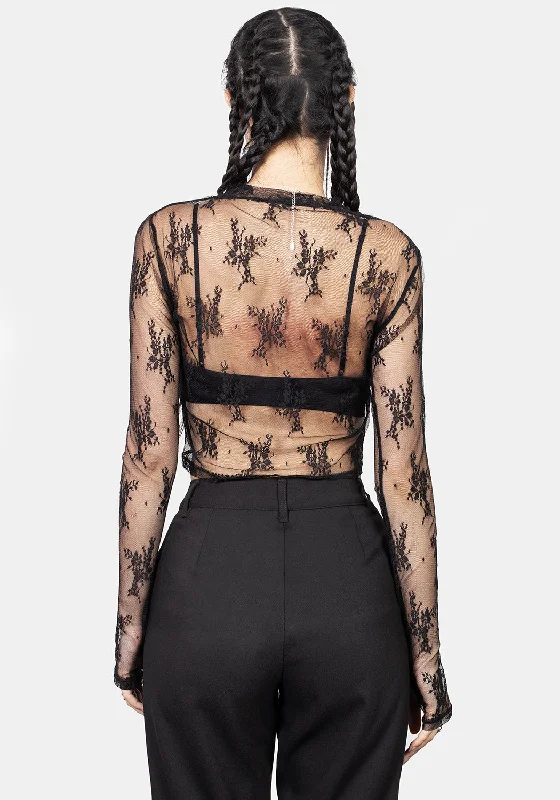 Eternal Lace Crop Long Sleeve Top