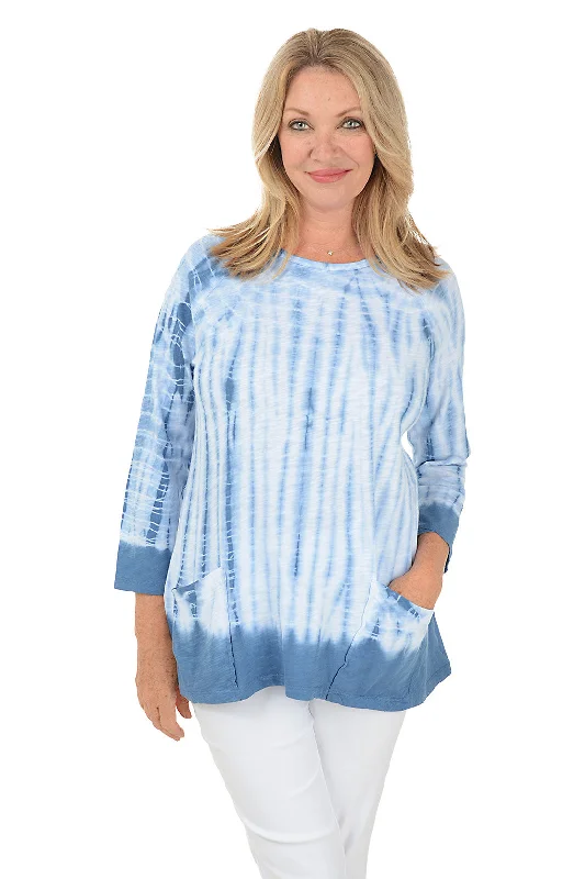 Tie-Dye Mineral Wash Double Pocket Knit Top