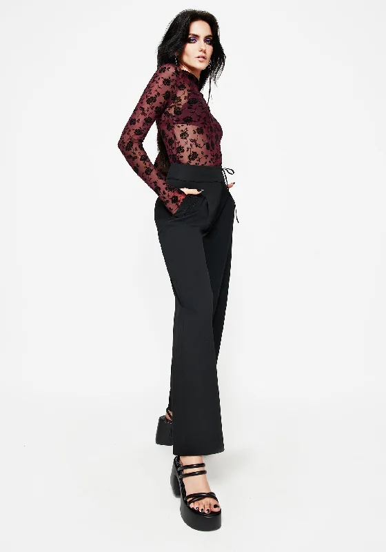 Theodora Floral Mesh Long Sleeve Top