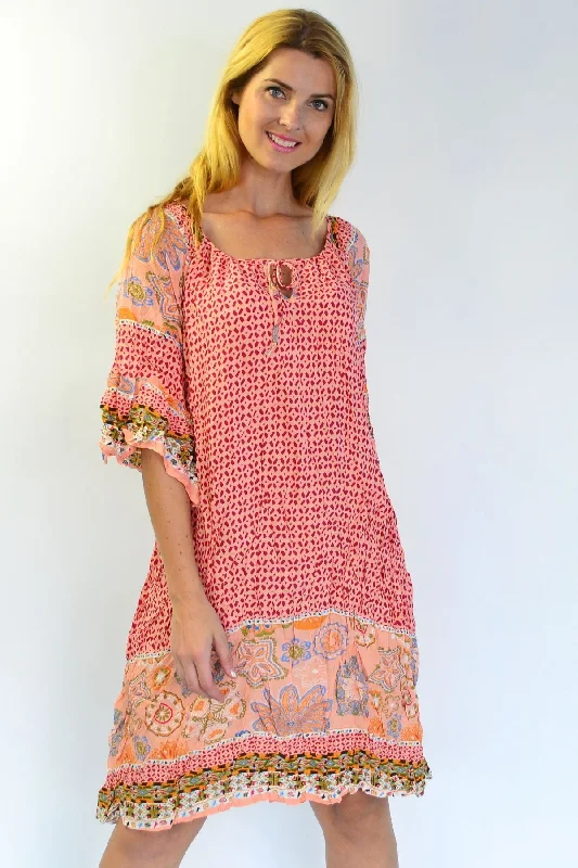 Apricot Star Fish Crinkle Tunic Dress