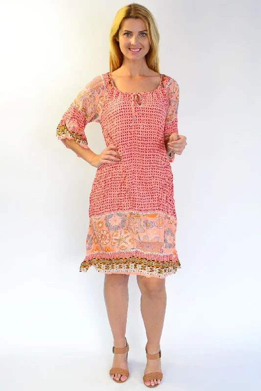 Apricot Star Fish Crinkle Tunic Dress