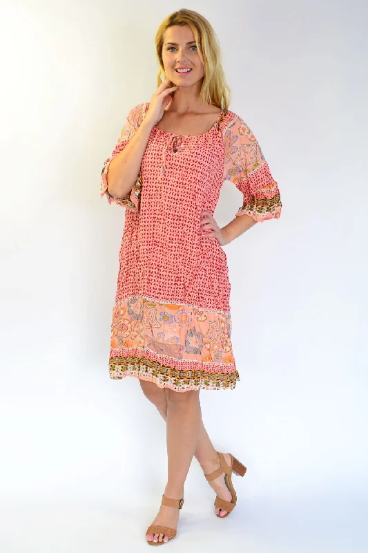 Apricot Star Fish Crinkle Tunic Dress