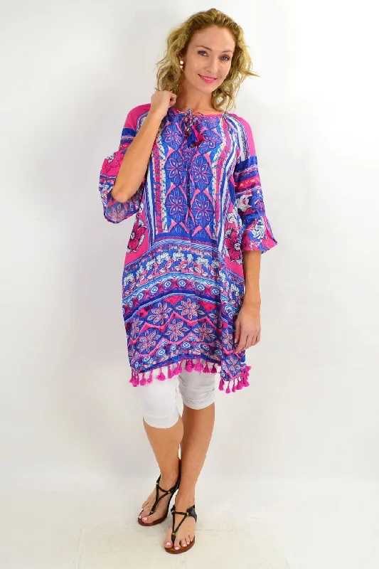 Blue St Tropez 3/4 sleeve Tunic Dress