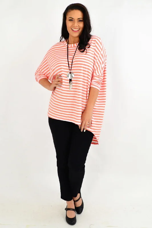 Coral Swing Stripe Tunic Top by Cordelia St