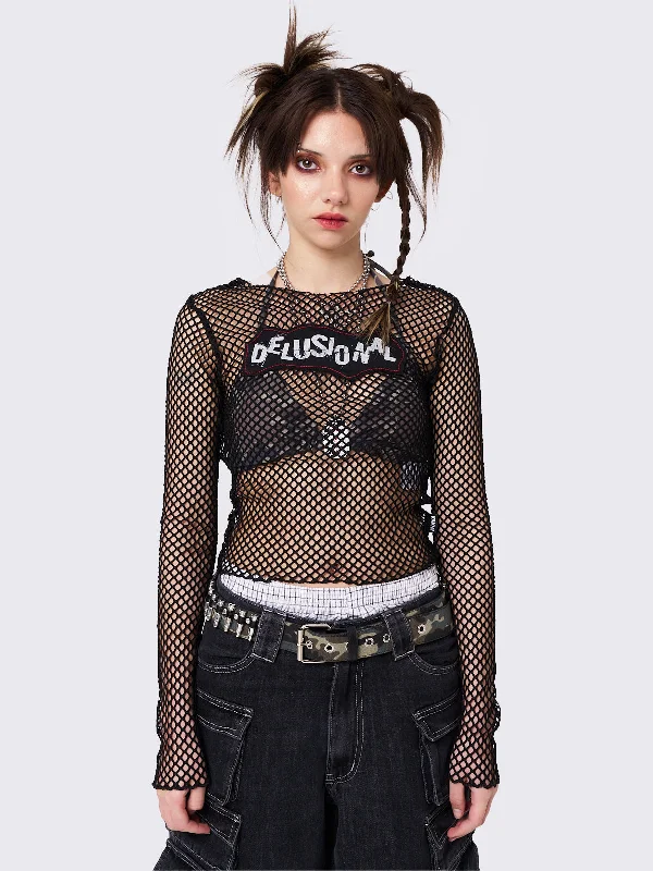 Delusional Fishnet Long Sleeve Top