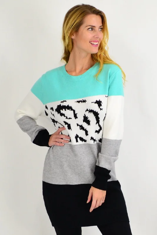 Turquoise Woolly Winter Tunic Jumper