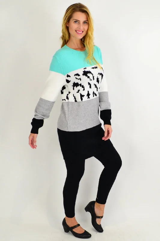 Turquoise Woolly Winter Tunic Jumper