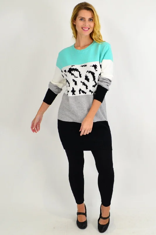 Turquoise Woolly Winter Tunic Jumper