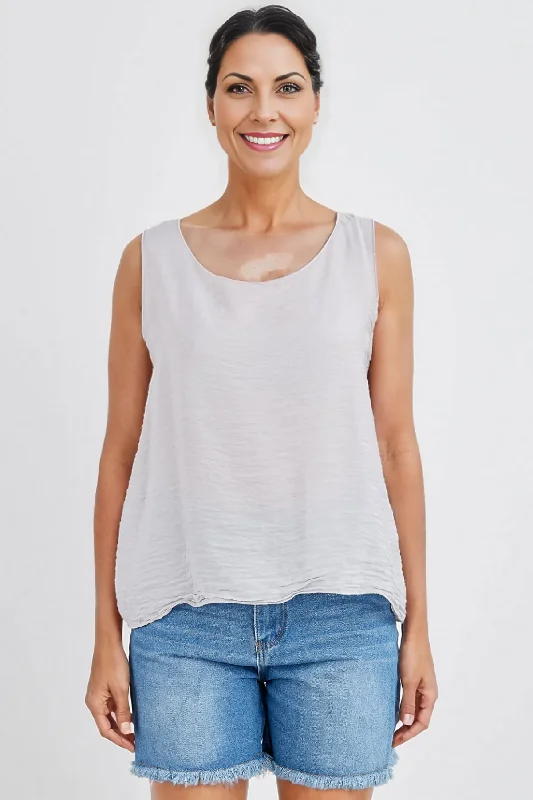 Cut Loose Rayon Parachute Layering Tank -Tangelo