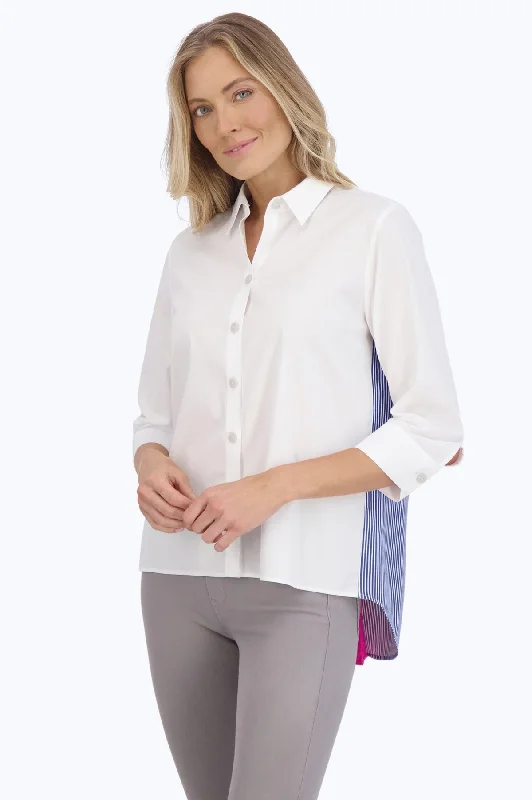 Kelly Stretch No Iron Colorblock Stripe Shirt