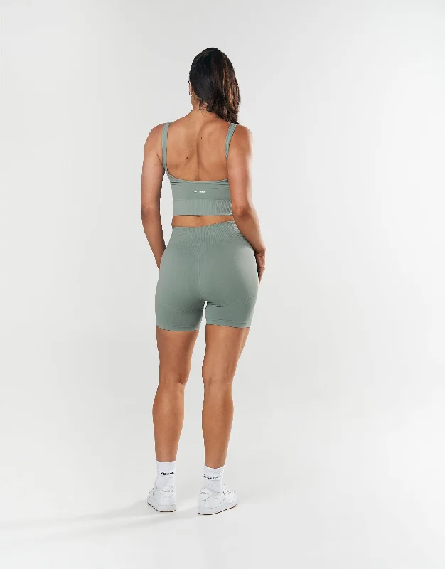 Seamless Low back Crop - Blue