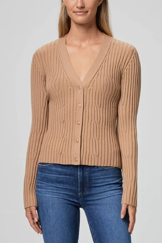 Shirin Cardigan In Dark Camel