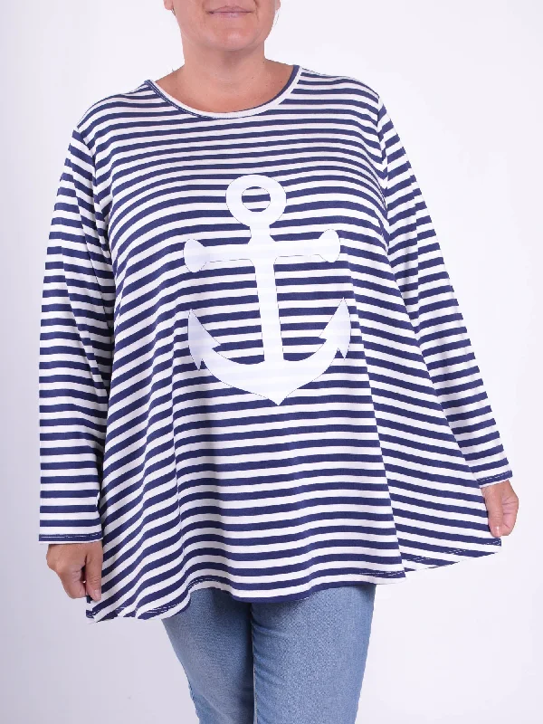 Striped Anchor Swing Top - 20516 STRIPE ANCHOR