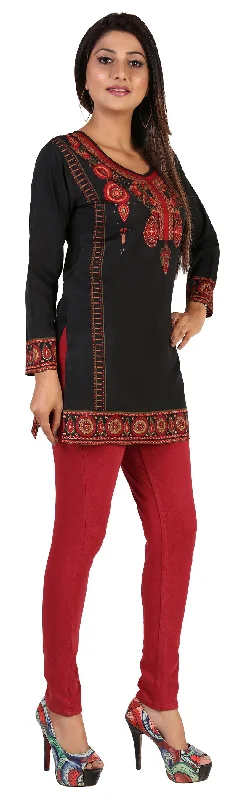 Stylish Black Printed Indian Kurti for Women - Trendy Kurtis Online