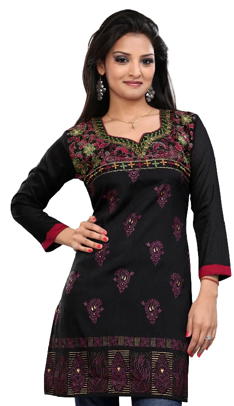 Stylish Black Short Kurti for Women – Buy Indian Kurta Online