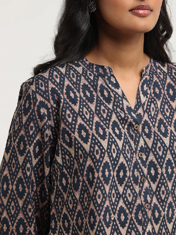 Utsa Indigo Printed Cotton Tunic