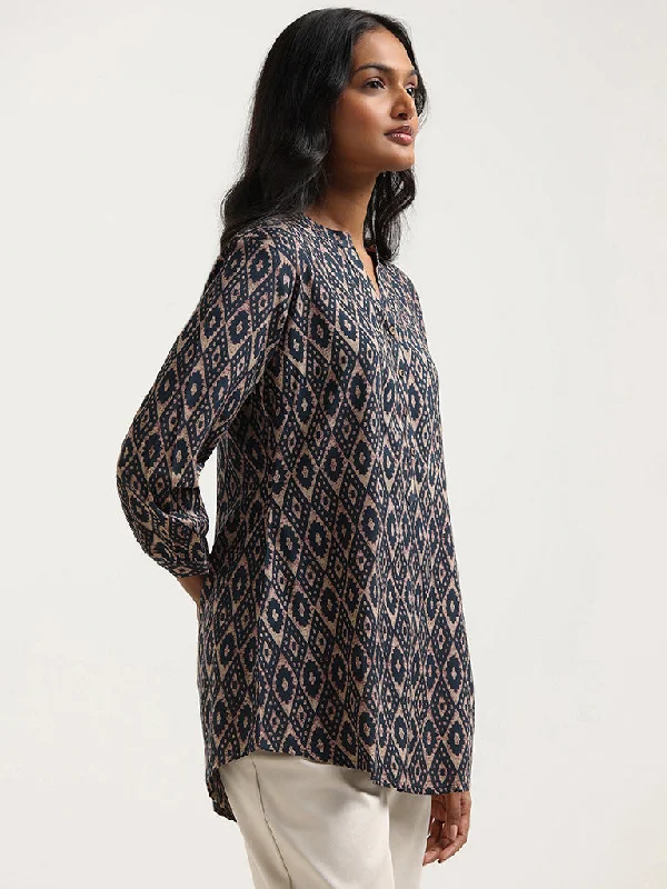 Utsa Indigo Printed Cotton Tunic