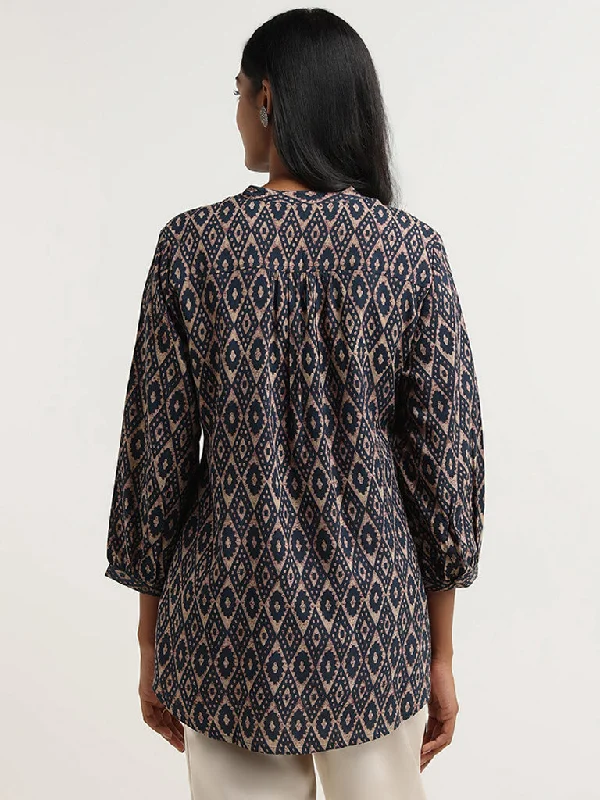 Utsa Indigo Printed Cotton Tunic