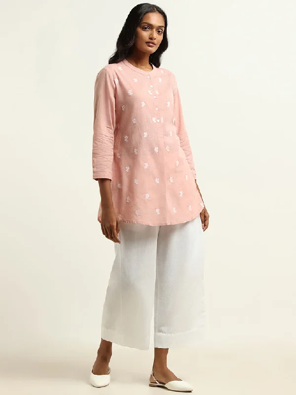 Utsa Peach Embroidered Kurti