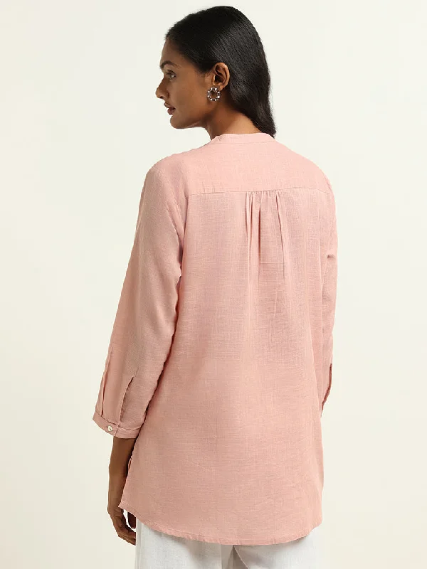 Utsa Peach Embroidered Kurti