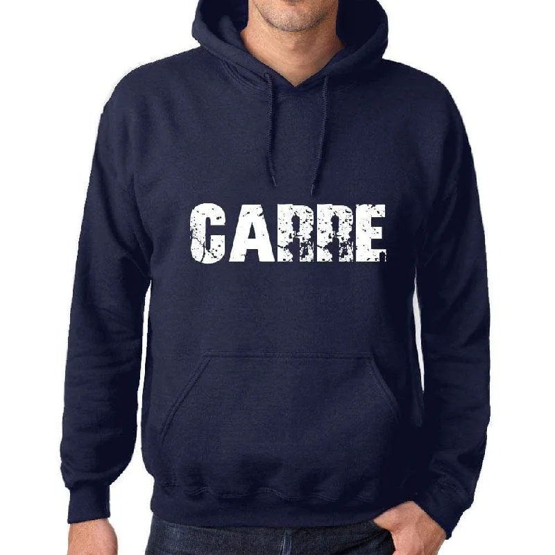 Unisex Printed Graphic Cotton Hoodie Popular Words CARRE French Navy