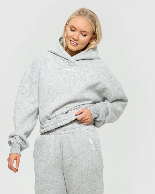 Comfort Cropped Hoodie | Silver Grey Marl