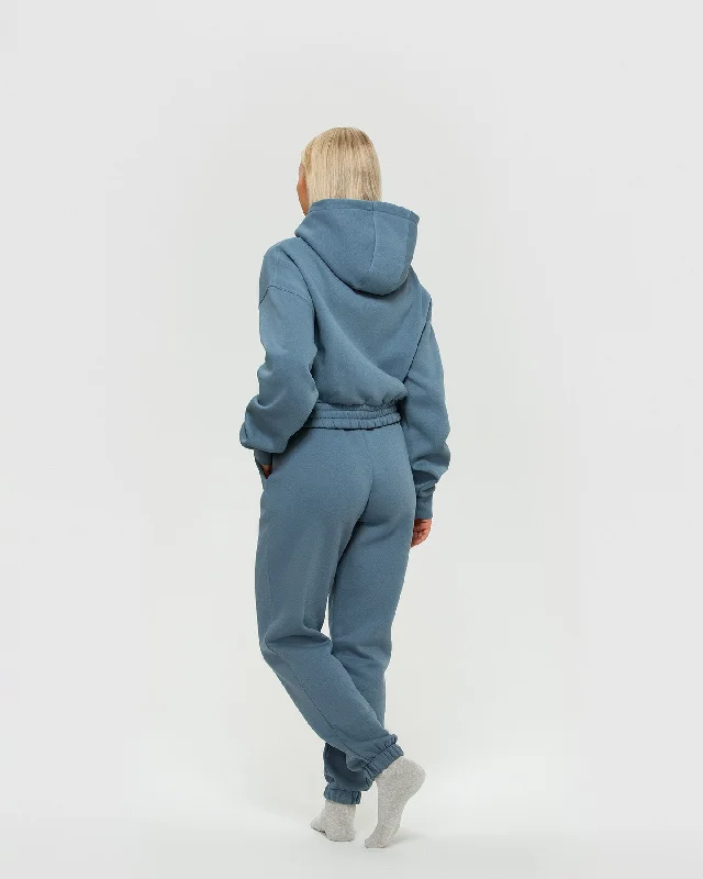 Comfort Cropped Hoodie | Smoke Blue