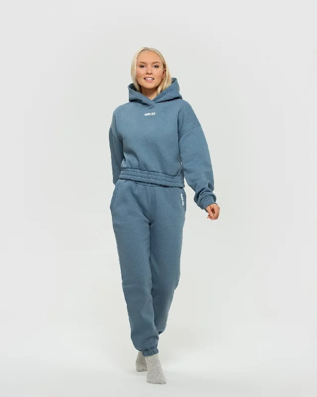 Comfort Cropped Hoodie | Smoke Blue