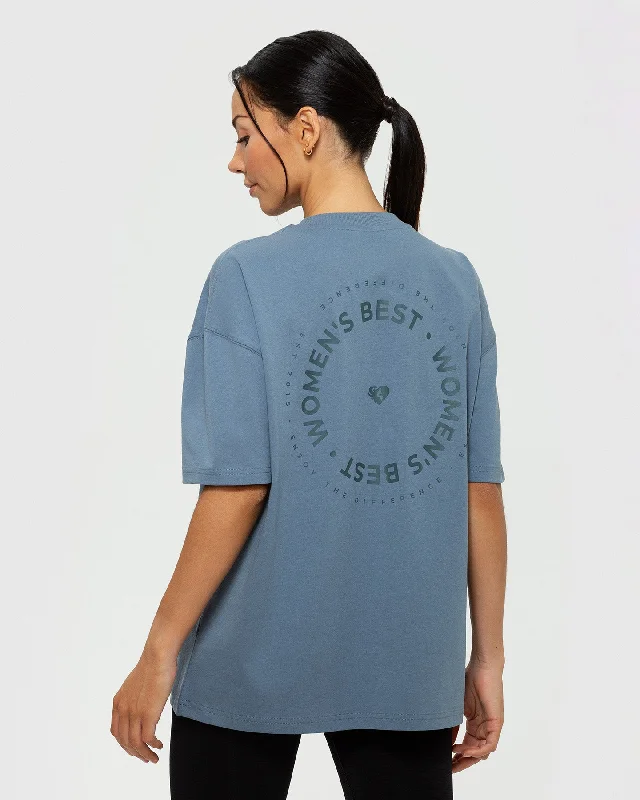 Comfort Oversized Short Sleeve T-Shirt | Smoke Blue