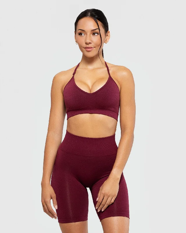 Define Seamless Halter Neck Bra | Dark Cherry