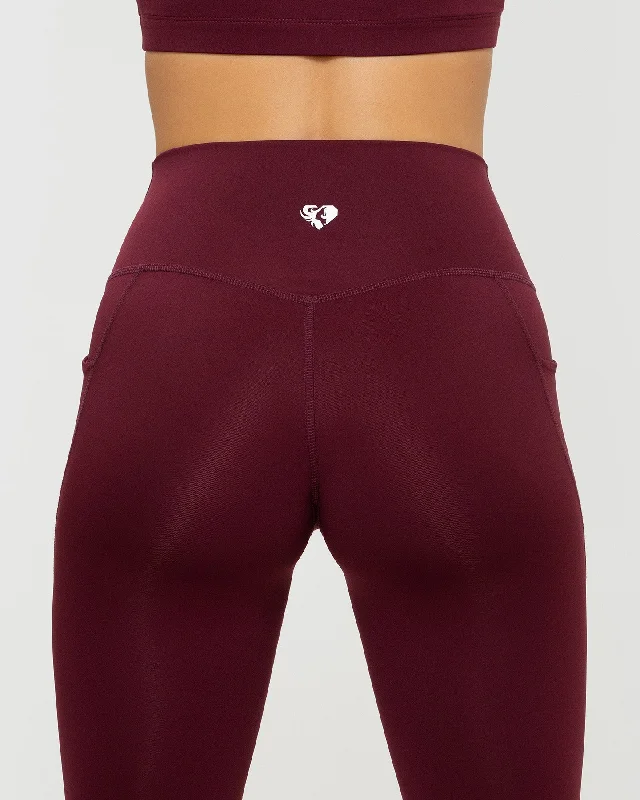 Essential Leggings with Pockets | Dark Cherry