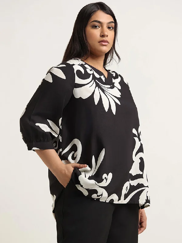 Gia Black Printed Top