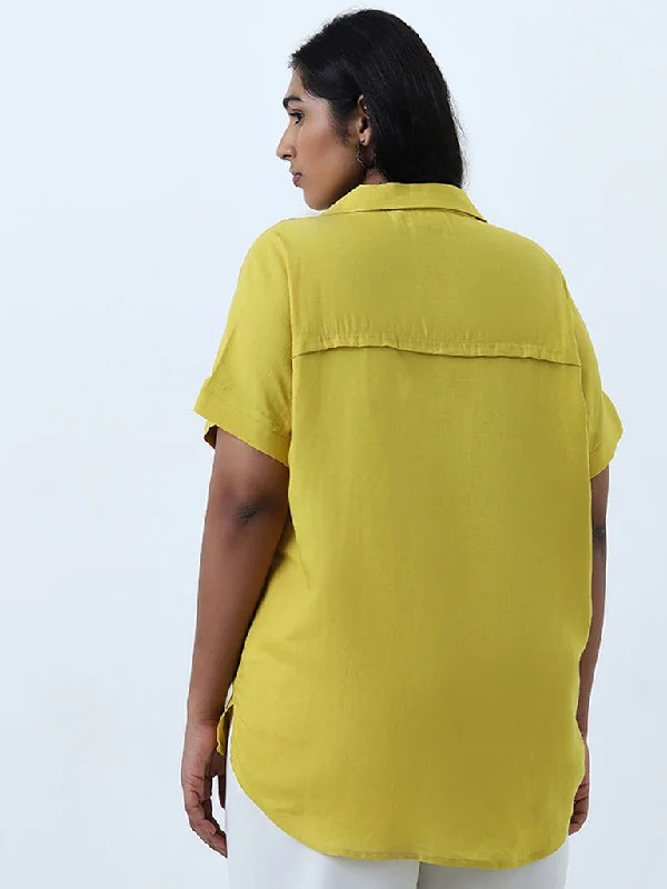 Gia Yellow Buckle-Detailed Blouse