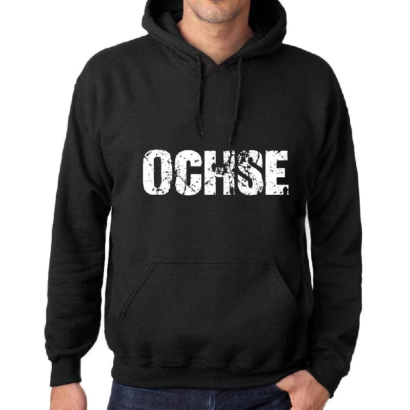 Men's Women's Unisex Printed Graphic Cotton Hoodie Soft Heavyweight Hooded Sweatshirt Pullover Popular Words OCHSE Deep Black