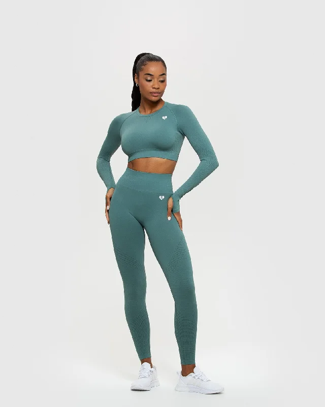 Power Seamless Long Sleeve Crop Top | Sea Pine