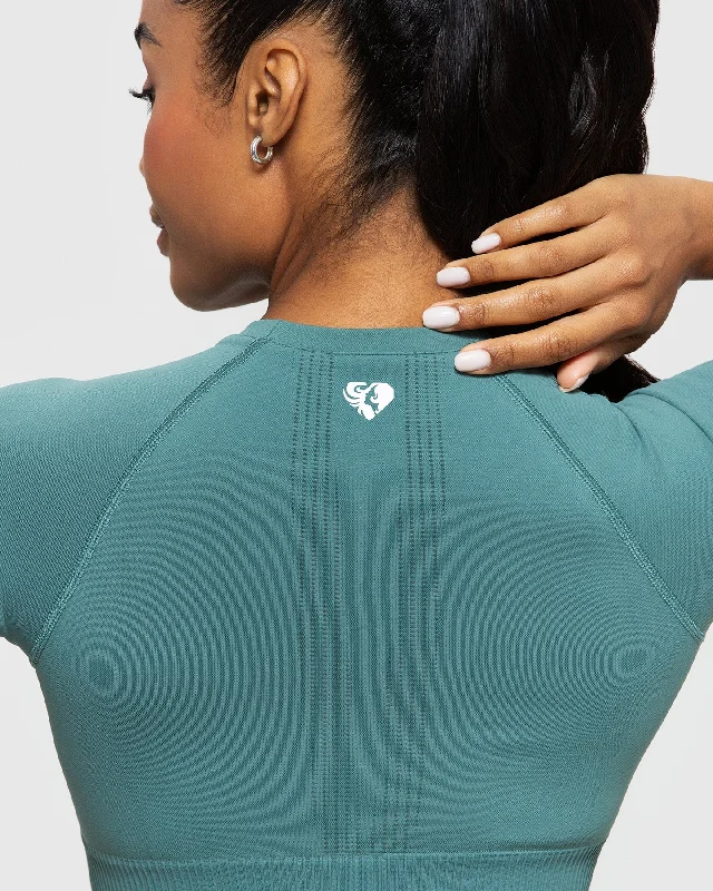 Power Seamless Short Sleeve Crop Top | Sea Pine