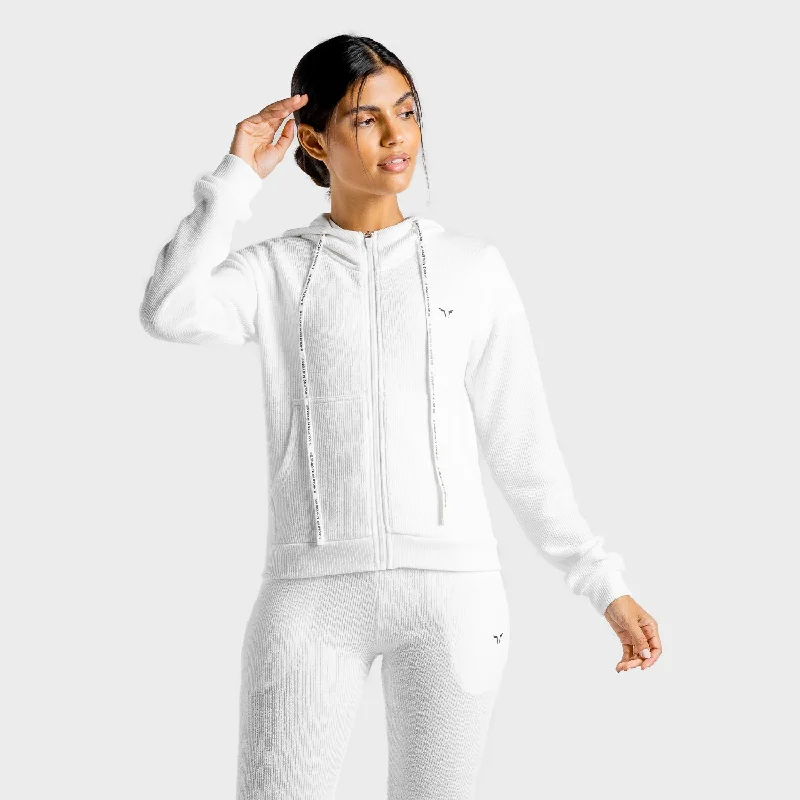 Luxe Zip Up - White